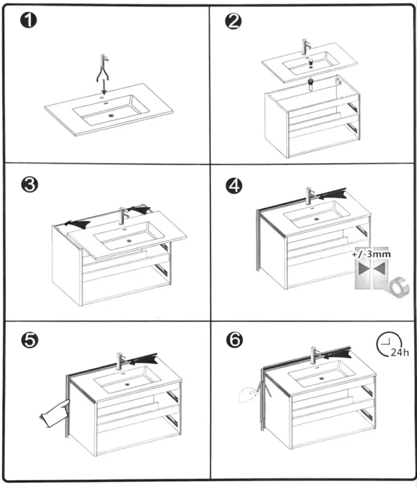 HOMLUX 810092570189 Bathroom Vanity in Gloss White with Cultured Marble Vanity -fig9