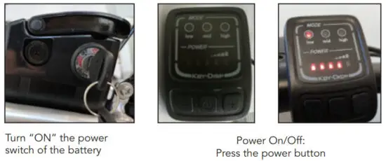 SLANE VICTORIA Electric Bike - POWER ON OFF