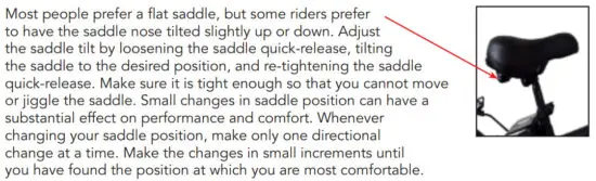 SLANE VICTORIA Electric Bike - SADDLE TILT ADJUSTMENT