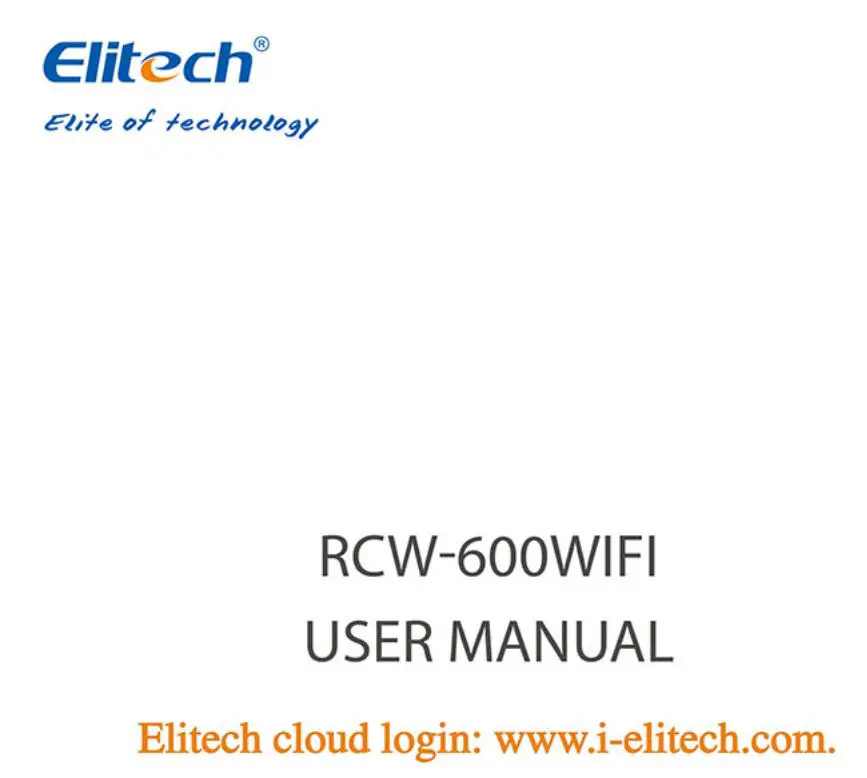 Elitech WiFi Temperature Monitor Manufacturer User Manual