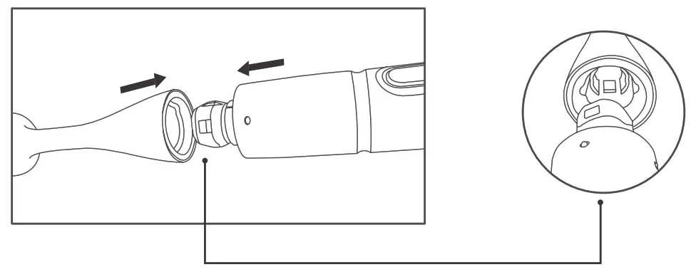 Homitt Cordless Toilet Brush- Connect the Main handle