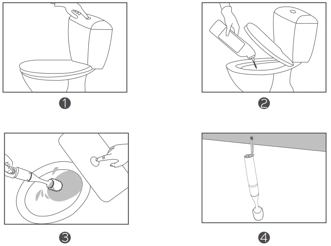Homitt Cordless Toilet Brush- Flush toilet