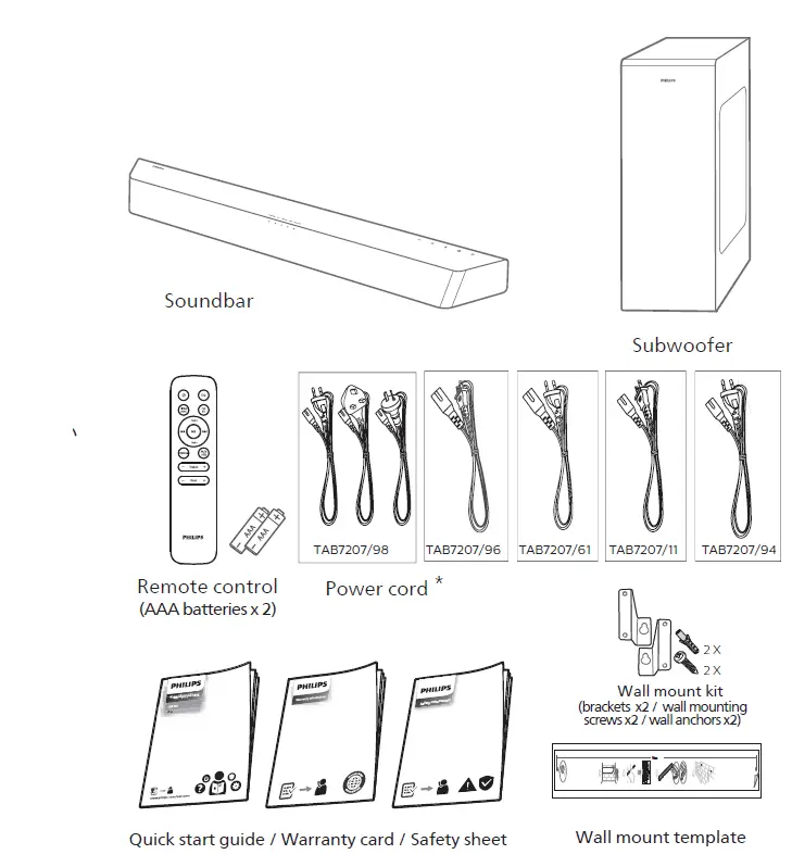Philips TAB7305 98 7000 Series Soundbar Speaker FIG 1