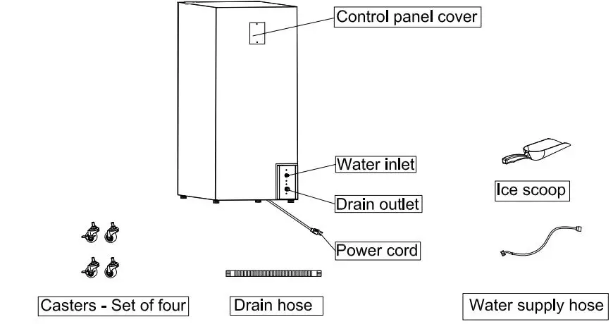 EDGESTAR OIM450SS Outdoor Ice Maker Owner's Manual - Back View