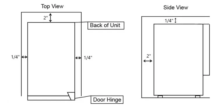 EDGESTAR OIM450SS Outdoor Ice Maker Owner's Manual - Installation Clearance Requirements