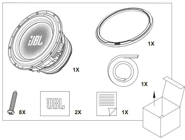 JBL 12 Arena Subwoofer 2 4 ohm selectable - WHAT’S IN THE BOX