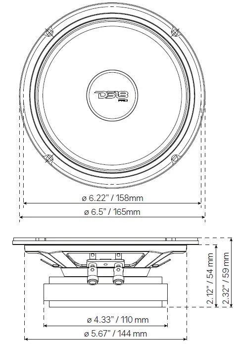 DS18 PRO-SM6.2 6.5 Inch Slim Motorcycle Mid Range Loudspeaker-1