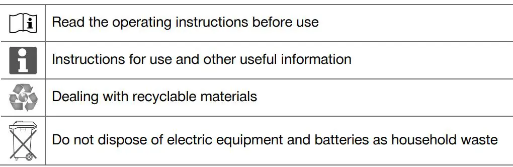HILTI VC 20 Wet and Dry Jobsite Vacuum Cleaners Instruction Manual - Symbols in the documentation
