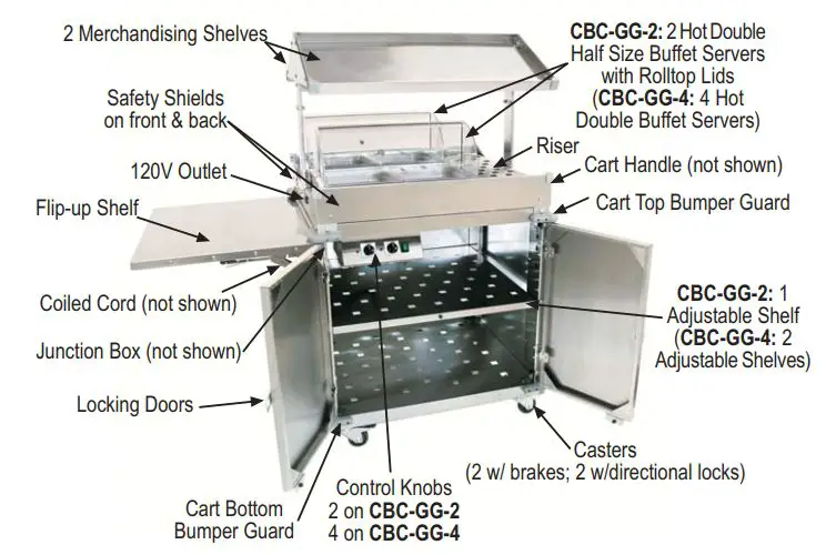 Cadco-CBC-CG-2-L1-Chestnut-MobileServ-Deluxe-Grab-FIG-8