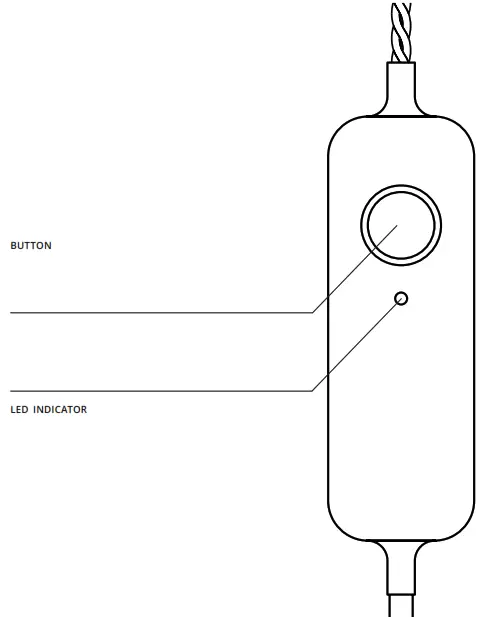 TWD400STP-TEU Twinkly Dots Light Cord - button