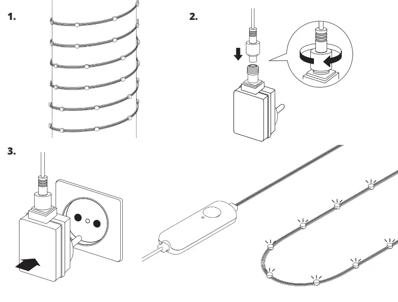 TWD400STP-TEU Twinkly Dots Light Cord - physical setup
