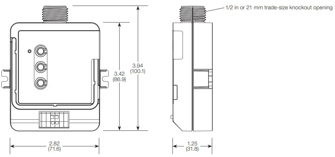 Energi TriPak Series PowPak Diming Module Wireless Lighting Control User Guide - Dimensions