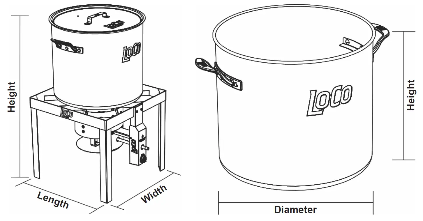 LoCo COOKERS LCTSKSS60 1-Burner 31.5-in Propane 20-lb Cylinder Electronic Boiling Kit 2