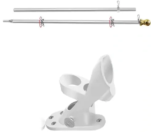 Afoxsos HDMX1711 6 ft. Aluminum Flagpole Bracket Tangle Free Spinning Flagpole Hardware-fig1