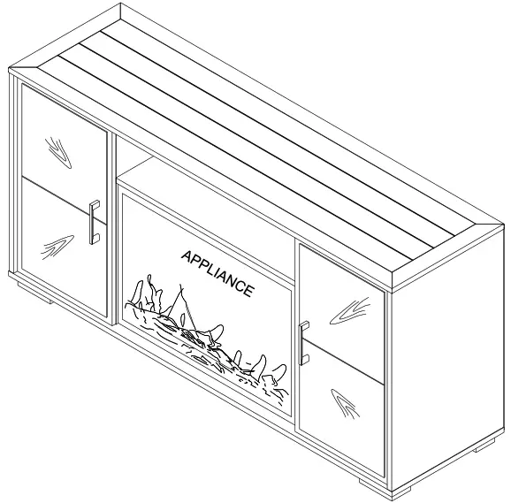 NAPOLEON NEFP30 3620RLB Electric Fireplace Media Console