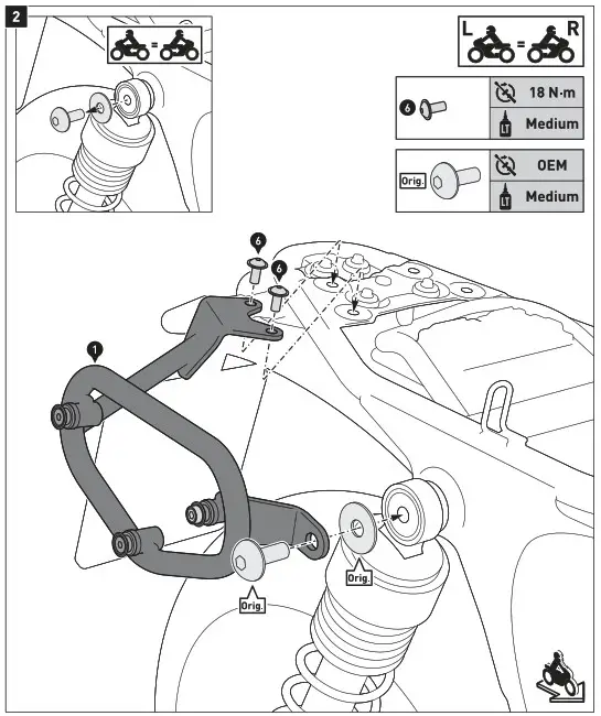 SW MOTECH BC HTA 11 928 20100 Legend Gear Side Bag - MOUNTING 2