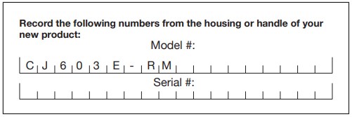 Model + Serial Numbers