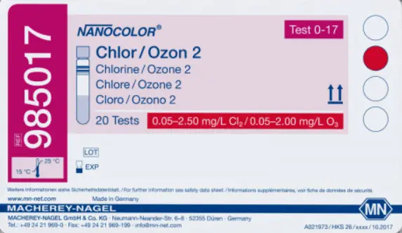 MACHEREY-NAGEL 985017 NANOCOLOR Chlorine-Ozone 2 Tube Test -PRODUCT-IMAGE