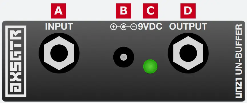 Axess Electronics UNZ1 Un-Buffer Fuzz Pedals - I O DESCRIPTION