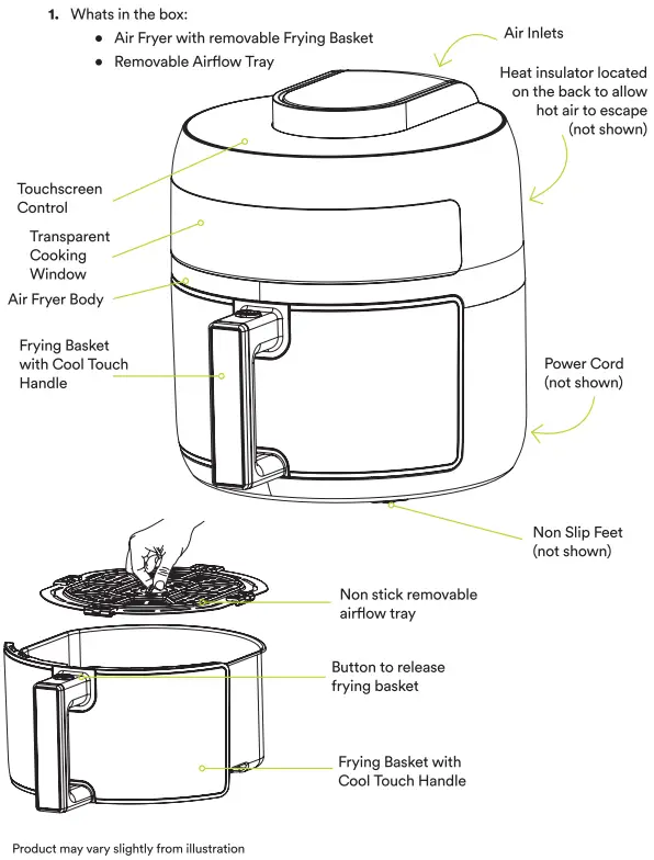 mila MLA-200AF 5L Air Fryer With Window and Touch Control-fig2