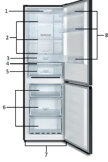 DOMO DO91333C Dark Stainless Steel Fridge Freezer 1