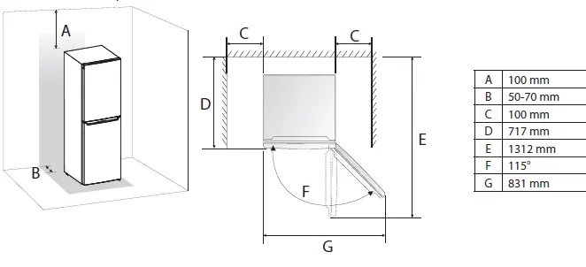 DOMO DO91333C Dark Stainless Steel Fridge Freezer 2
