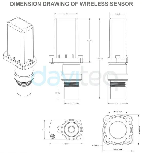 daviteq WSSFC ULC Sigfox Ready Ultrasonic Level Sensor - fig4