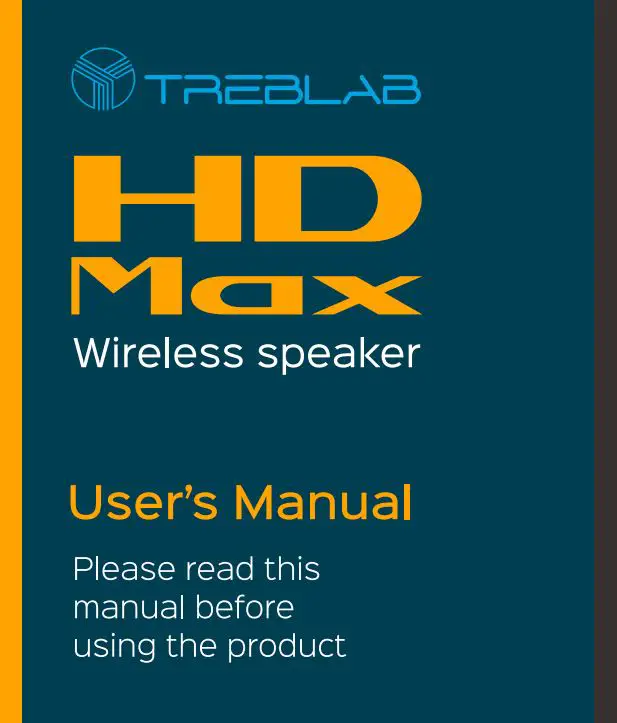 TREBLAB VND5216751 HD Max Wireless Speaker User Manual
