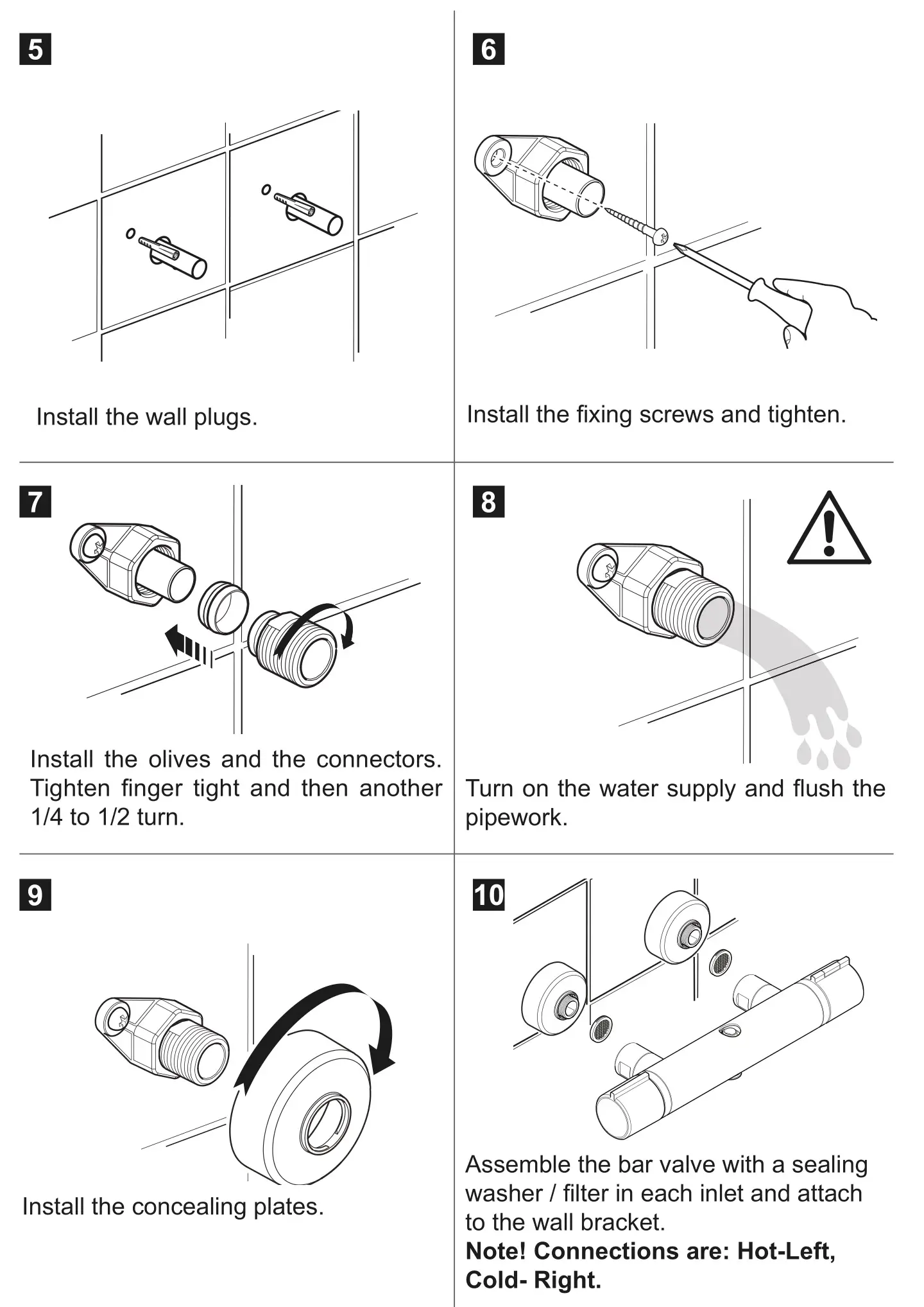KOHLER Mira Atom ERD Thermostatic Bar Valve - Installation of the Bar Valve 2