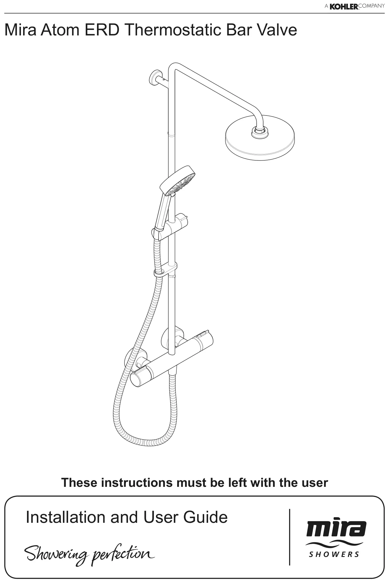 KOHLER Mira Atom ERD Thermostatic Bar Valve User Guide