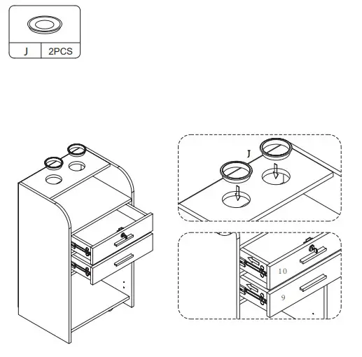 Reshable MR11Y0180 Beauty Salon Storage Cabinet, Lockable Styling (8)
