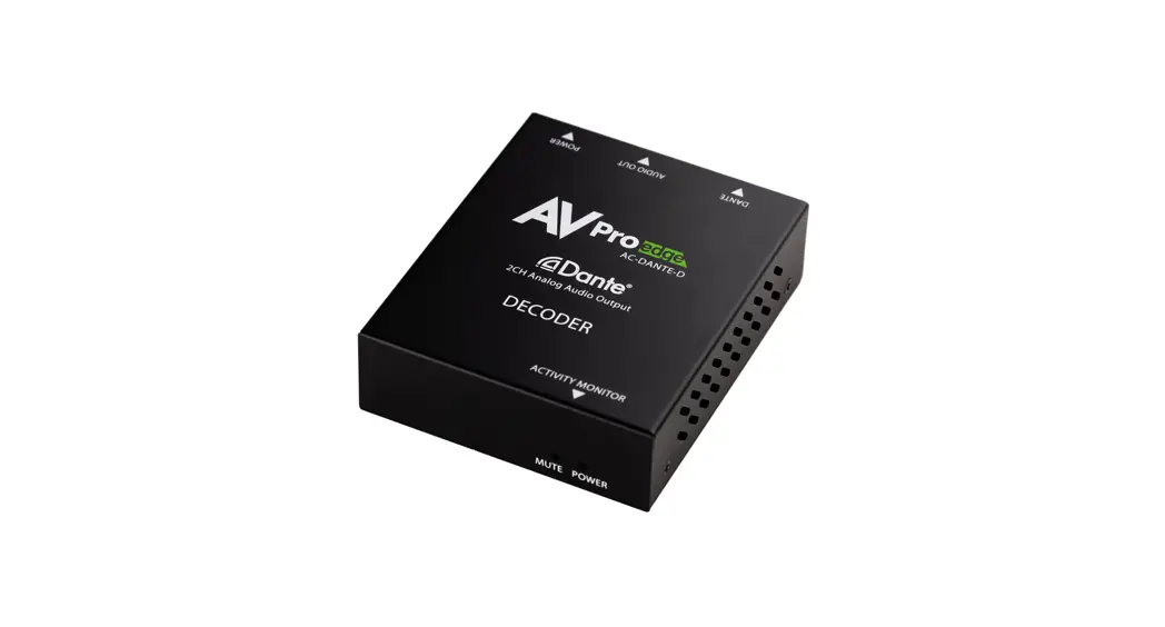 Avpro Edge Ac-dante-d 2 Channel Analog Audio Output Dante Encoder User Guide Avpro Edge Ac-dante-d 2 Channel Analog Audio Output Dante Encoder User Guide