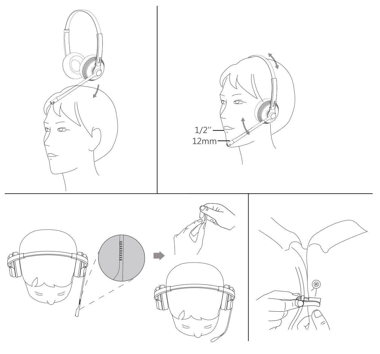 Yealink UH34 Lite Mono Wired Headset - Wear the Headset