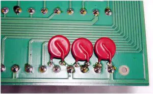 Mov components on back of EC transition board.