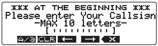 YAESU FTM-100DR DE User Manual - Inputting the call sign
