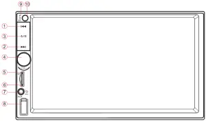 Hodozzy B083J4SVDG Car 7 Inch MP5 Player - Front Panel