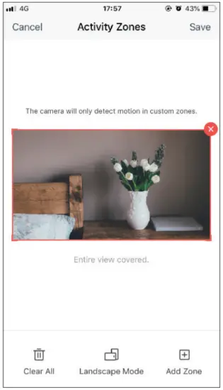 tp link TC70 Pan Tilt Home Security Wi-Fi Camera - Activity Zones