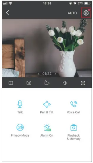 tp link TC70 Pan Tilt Home Security Wi-Fi Camera - Camera Settings page