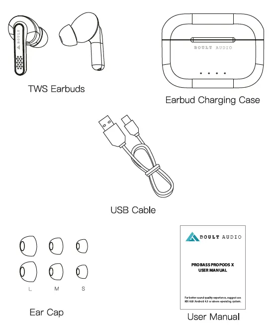 BOULT AUDIO Probass Propods X Wireless Earbuds-fig1