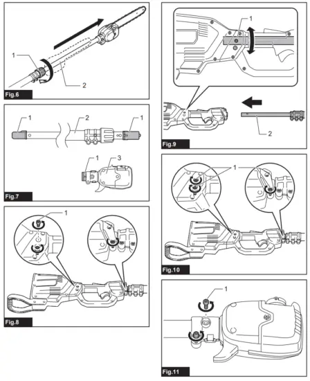 makita DUA301 Cordless Telescopic Pole Saw - Fig 3