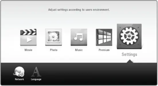 LG BP175 Streaming Blu-ray Disc - DVD Player Home Menu