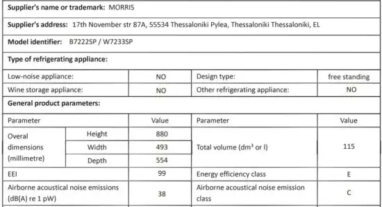 FIG 12 Product Information Sheet
