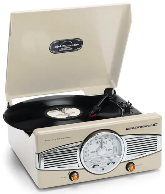 Lenco TT 28C Retro Turntable with AM FM Radio