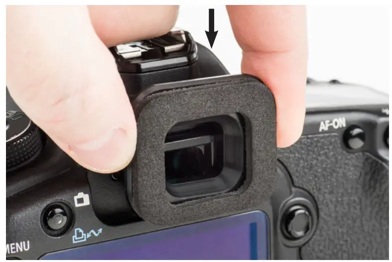 HYDROPHOBIA EP-S Eyepiece Attachment Rain Cover Instructions - Firmly slide the EP-N down