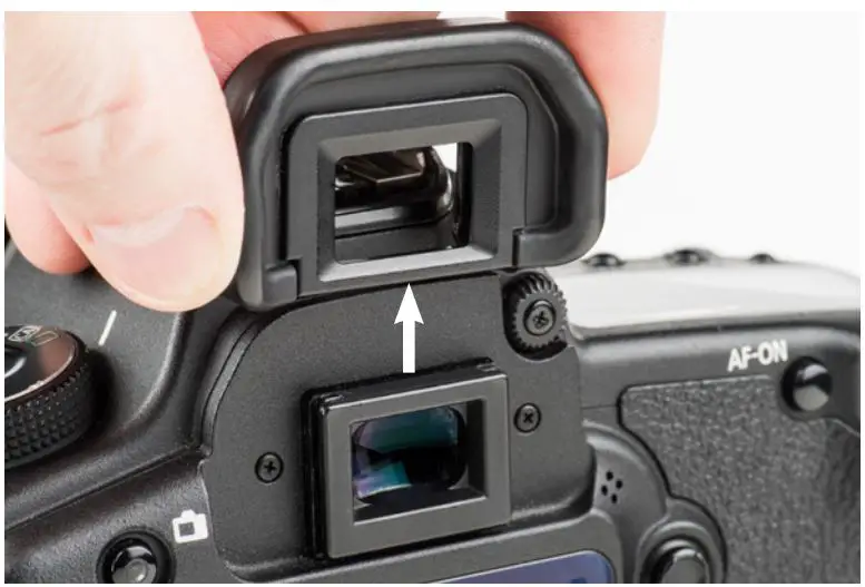 HYDROPHOBIA EP-S Eyepiece Attachment Rain Cover Instructions - Remove the camera’s eyepiece