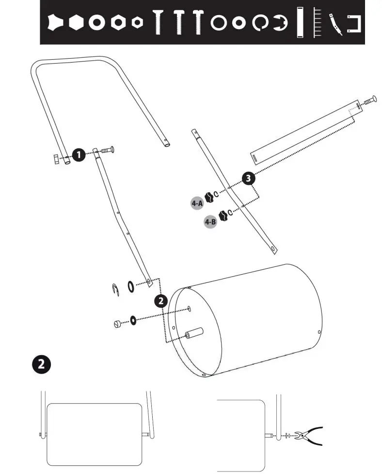 Hard Head 016729 Drum Roller Instruction Manual - Assembly