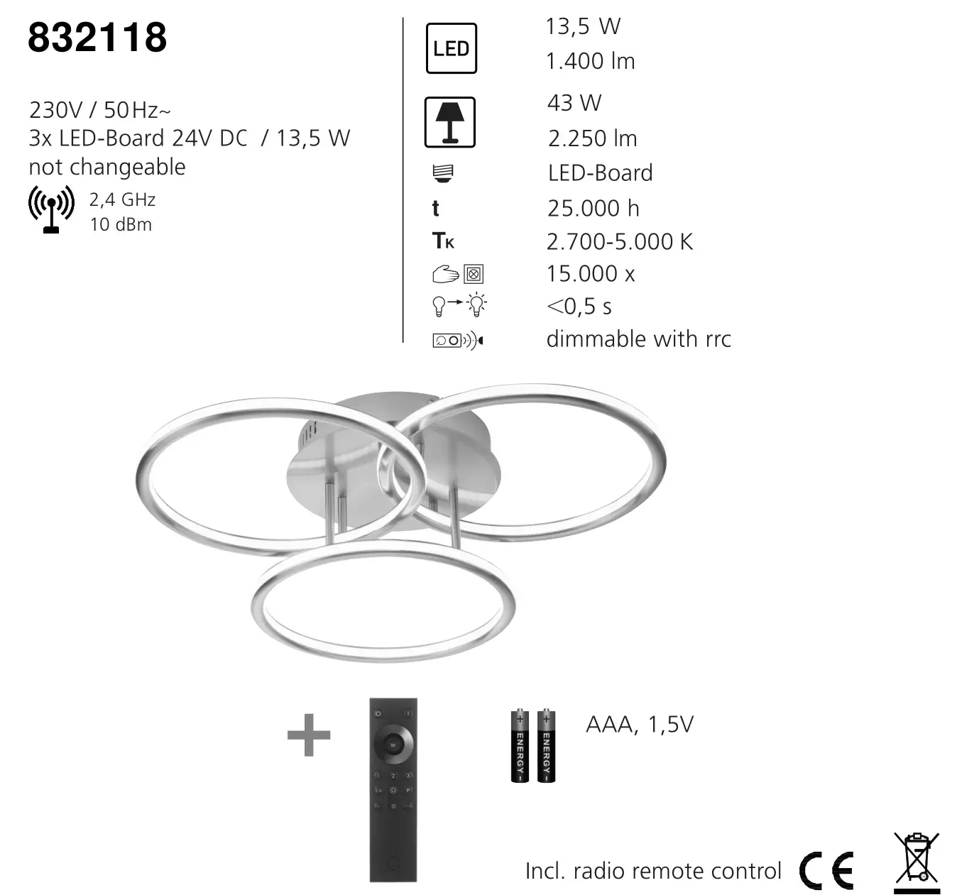 Paul Neuhaus 8281 LED Ceiling Light - overview