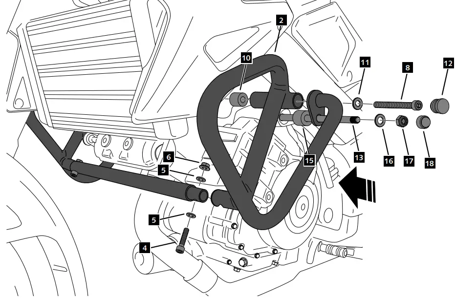 Puig SUZUKI DL 1050 V STROM Engine Guard - ASSEMBLY 1