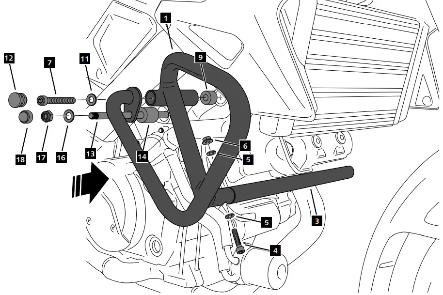 Puig SUZUKI DL 1050 V STROM Engine Guard - ASSEMBLY