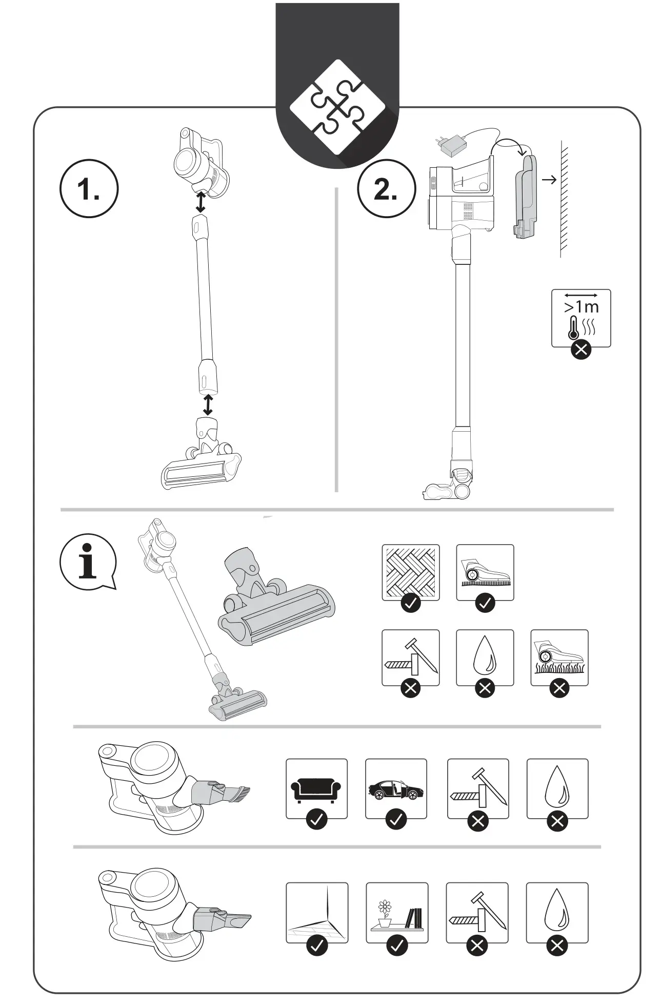 Hisense HVC6133WUK Hi-Move III Cordless Vacuum Cleaner - Setup